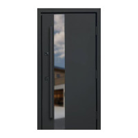 Вхідні двері Qdoors Стронг ВЕСТ (темно сірий + довга ручка)