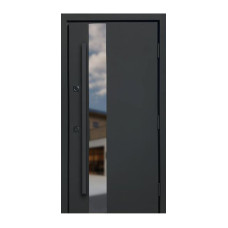 Входные двери Qdoors Стронг ВЕСТ (темно серый + длинная ручка)